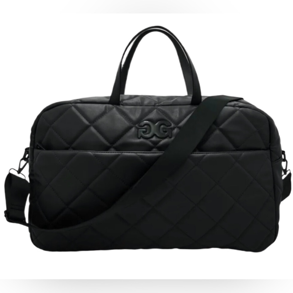 Gilda Paris "G" Logo Black Weekender Crossbody Travel w/ Slip Back